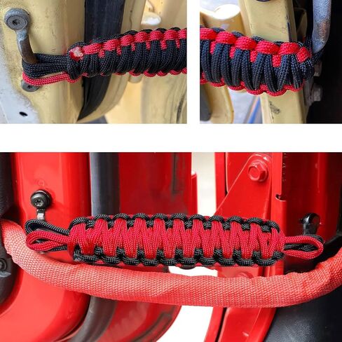 Door Limiting Straps for 1987-2023 Wrangler CJ YJ TJ JK JL & Gladiator JT Truck Retractable High Toughness Swing Limiter Replacement Parts 2 Pack (Red and Black) in Saudi Arabia