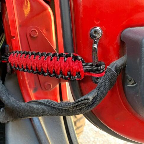 Door Limiting Straps for 1987-2023 Wrangler CJ YJ TJ JK JL & Gladiator JT Truck Retractable High Toughness Swing Limiter Replacement Parts 2 Pack (Red and Black) in Saudi Arabia