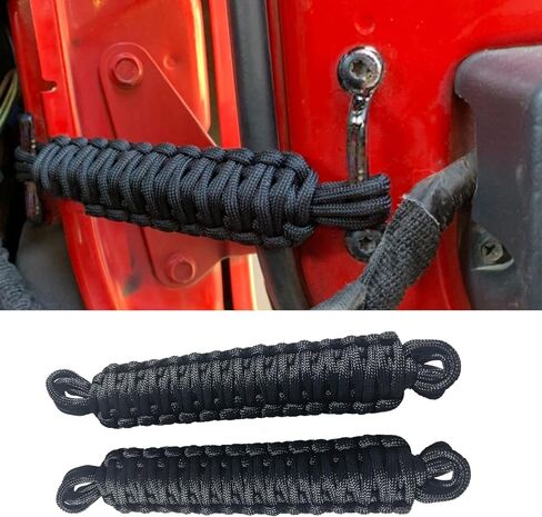Door Limiting Straps for 1987-2023 Wrangler CJ YJ TJ JK JL & Gladiator JT Truck Retractable High Toughness Swing Limiter Replacement Parts 2 Pack (Red and Black) in Saudi Arabia