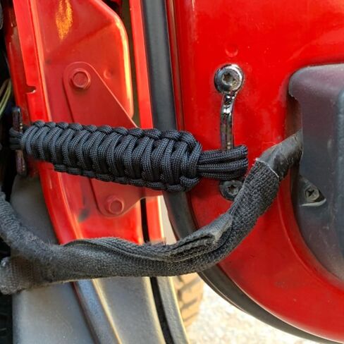 Door Limiting Straps for 1987-2023 Wrangler CJ YJ TJ JK JL & Gladiator JT Truck Retractable High Toughness Swing Limiter Replacement Parts 2 Pack (Red and Black) in Saudi Arabia