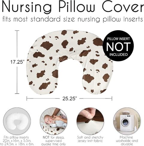 Sweet Jojo Designs Farm Animals Nursing Pillow Cover Breastfeeding Pillowcase for Newborn Infant Bottle Breast Feeding (Pillow NOT Included) Watercolor Farmhouse Barn Horse Cow Sheep Gender Neutral in Saudi Arabia
