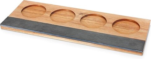 يضم Twine Wine Flight Board مع Slate Chalkboard & Acacia Wood Tray ، ويحمل 4 أكواب ، ويشمل صابون الحجر ، والثانية لحفلات تذوق النبيذ ، و Housewarming ، والاستضافة الأساسية in Kuwait