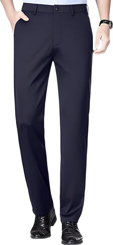 Slimastrouser Mens Stretch Dress Pants, Classic Fit Flat Front Pants Casual Mens Lightweight Golf Work Suit Pants (US, Waist Inseam, 50, 30, Gray) in Saudi Arabia