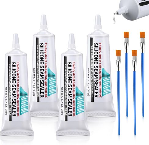 4 Pcs Tent Seam Sealer Waterproof Fast Dry Clear Sealant for Tents, Tarps, Awnings, 200ml/6.8oz intotal in Saudi Arabia