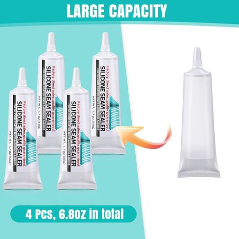 4 Pcs Tent Seam Sealer Waterproof Fast Dry Clear Sealant for Tents, Tarps, Awnings, 200ml/6.8oz intotal in Saudi Arabia