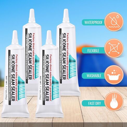 4 Pcs Tent Seam Sealer Waterproof Fast Dry Clear Sealant for Tents, Tarps, Awnings, 200ml/6.8oz intotal in Saudi Arabia