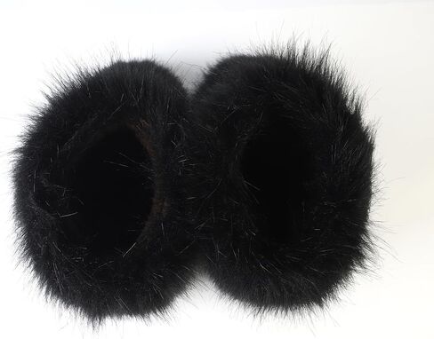 حذاء الفراء الزائفة للسيدات ، من جلد الغزال المستدير من الجلد المدبوغ ، الثلج الدافئ مريح ، أحذية فروي فور ، in Kuwait