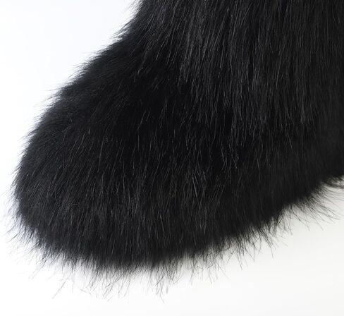 حذاء الفراء الزائفة للسيدات ، من جلد الغزال المستدير من الجلد المدبوغ ، الثلج الدافئ مريح ، أحذية فروي فور ، in Kuwait