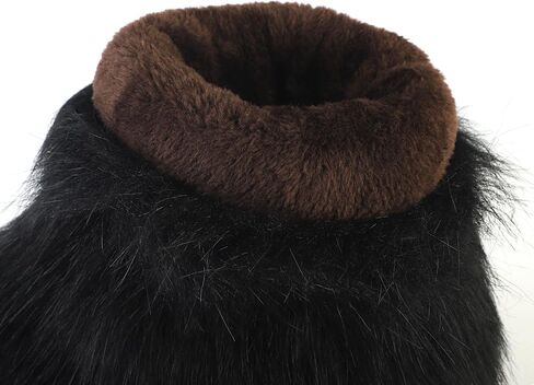 حذاء الفراء الزائفة للسيدات ، من جلد الغزال المستدير من الجلد المدبوغ ، الثلج الدافئ مريح ، أحذية فروي فور ، in Kuwait