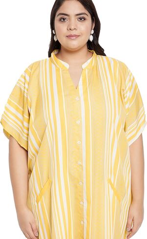 Kaftan plus حجم نساء الحجم الزر أسفل كيمونو الجانبية شق maxi فساتين اثنين من الجيب caftan لارتداء المساء in Kuwait