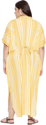 Kaftan plus حجم نساء الحجم الزر أسفل كيمونو الجانبية شق maxi فساتين اثنين من الجيب caftan لارتداء المساء in Kuwait