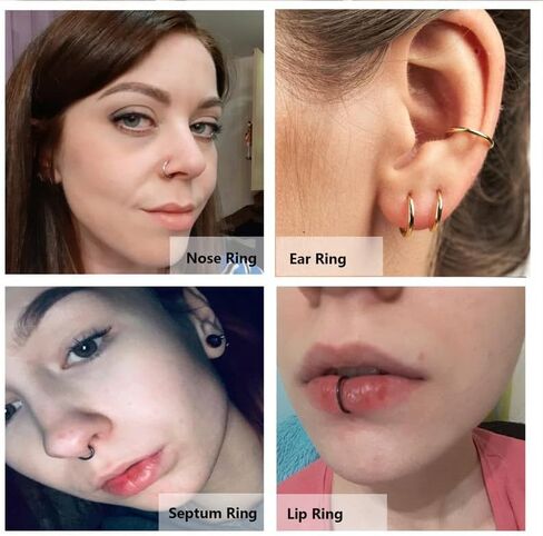 2pcs نساء الرجال من التيتانيوم أنف حلقات الأطواق 20g 18g 16g مفصلية أنف الفرس لوفاة الحاجز الغضروف الحلزوني Tragus conch daith روك الشفاه الشفاهية الشفاهية القطر 6 مم/7 مم/9mm/9mm/10mm/12mm sliver-gold-gold-gold-gold-gold-gold-gold-gold-gold-gold-gold-gol in Kuwait