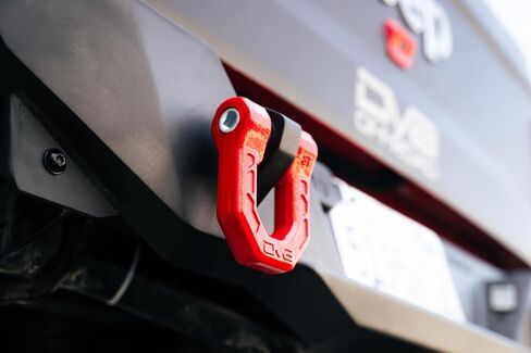 DV8 Offroad Elite Series D-Ring Shackles | Pair | 8 Ton Working Load Limit | (4) ⅛" & (4) 3/16" Isolators Included | 1&1/16" Thick Forged Steel D-Ring (Red) in Saudi Arabia