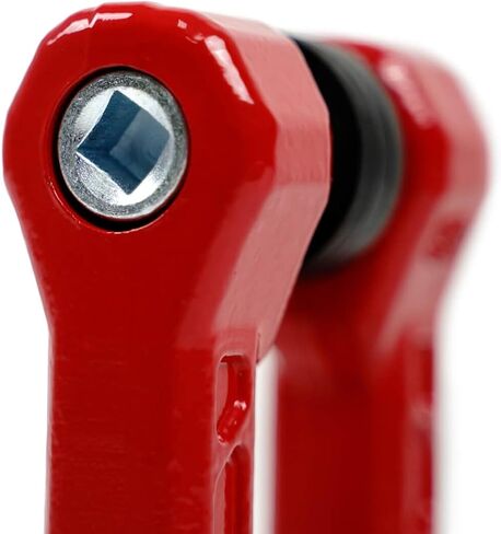 DV8 Offroad Elite Series D-Ring Shackles | Pair | 8 Ton Working Load Limit | (4) ⅛" & (4) 3/16" Isolators Included | 1&1/16" Thick Forged Steel D-Ring (Red) in Saudi Arabia