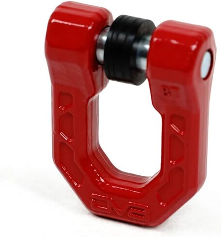 DV8 Offroad Elite Series D-Ring Shackles | Pair | 8 Ton Working Load Limit | (4) ⅛" & (4) 3/16" Isolators Included | 1&1/16" Thick Forged Steel D-Ring (Red) in Saudi Arabia