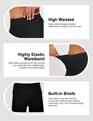 Bonneuitbebe Women's Swim Shorts High Waist Bathing Suit Bottoms UPF 50+ Swimsuit Boy Shorts Bikini Board Shorts S-XXL in Kuwait