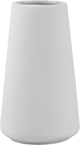 Simple Vase for Flowers Plants, Matte Vases for Modern Table Shelf Home Decor Wedding Boho Decor, 6" H Frosted Elegant Ceramic Vase for Pampas Grass Fluffy Stem Bouquet Lavender Flowers (White, 1) in Saudi Arabia