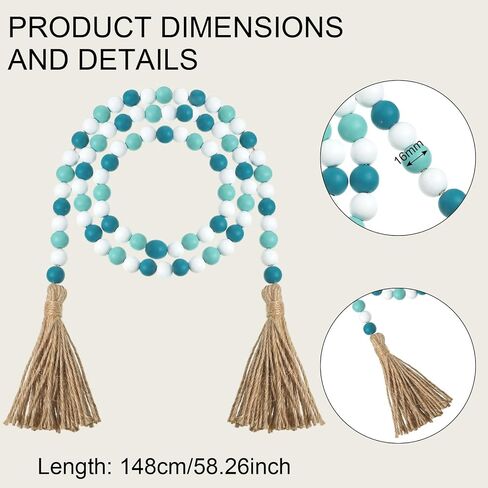 20 Pieces Decorative Balls for Bowls, Assorted Decorative Balls Set, Bowl Decorative Filler and 58 Inches Wood Bead Garland with Tassels for Vase Bowl Filler Table Decoration in Saudi Arabia