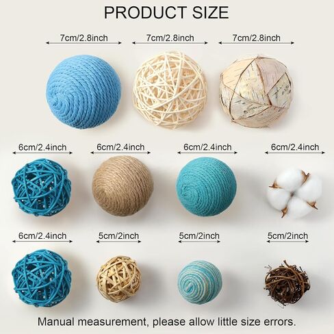 20 Pieces Decorative Balls for Bowls, Assorted Decorative Balls Set, Bowl Decorative Filler and 58 Inches Wood Bead Garland with Tassels for Vase Bowl Filler Table Decoration in Saudi Arabia