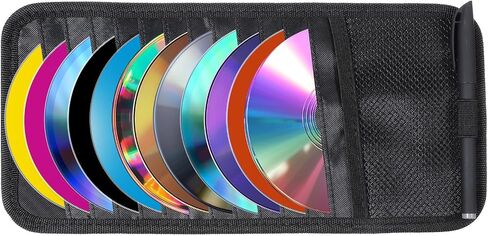 CD Case Holder for Car - DVD Vehicle Visor Storage Orangizer Sun Visor Organizer for CD Visor Case with 12 DVD Storage Sleeves 1 Mesh Pocket 1 Pen Holder(Grey) in Saudi Arabia