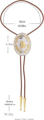 GelConnie Brown Bolo Tie for Men Women Gold Bolo Ties Men Rodeo Cowboy Leather Necktie Handmade Western Gift Accessories in Saudi Arabia