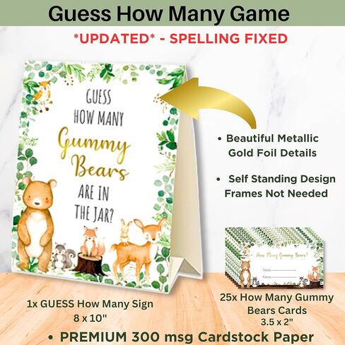 127 Pc Jungle Safari Baby Shower Invitations For Boy And Girl With Envelopes, Thank You Cards, Baby Book Request Cards, Diaper Raffle Tickets & Sign, Guess How Many Baby Shower Game -25 Guest Set in Saudi Arabia