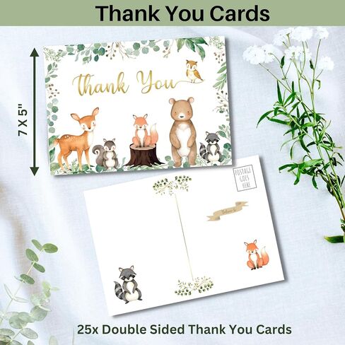 127 Pc Jungle Safari Baby Shower Invitations For Boy And Girl With Envelopes, Thank You Cards, Baby Book Request Cards, Diaper Raffle Tickets & Sign, Guess How Many Baby Shower Game -25 Guest Set in Saudi Arabia