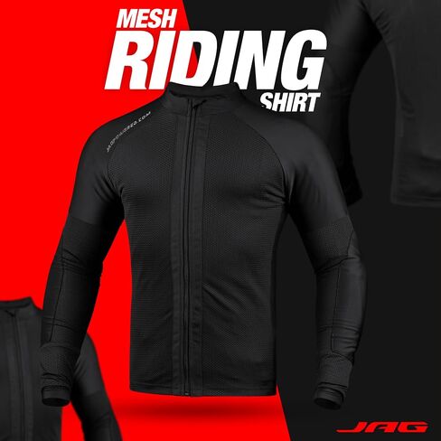 J.A.G. Motorcycle Mesh Shirt for Men with CE Certified Protective Padded Armors | All Season Motorcycle Riding Shirt in Saudi Arabia