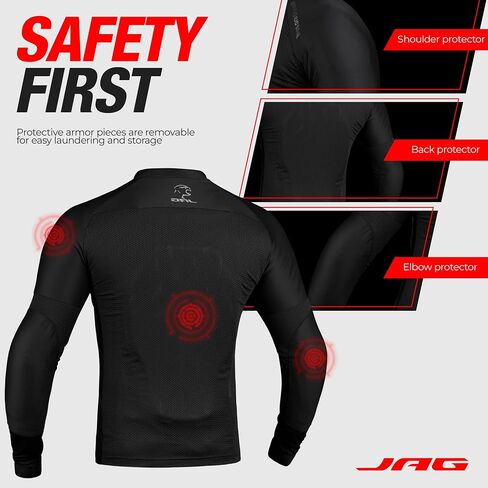 J.A.G. Motorcycle Mesh Shirt for Men with CE Certified Protective Padded Armors | All Season Motorcycle Riding Shirt in Saudi Arabia