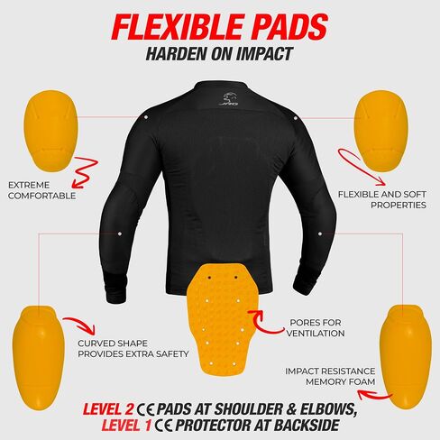 J.A.G. Motorcycle Mesh Shirt for Men with CE Certified Protective Padded Armors | All Season Motorcycle Riding Shirt in Saudi Arabia