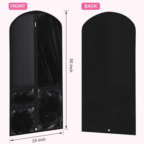 14 Pcs Garment Bags for Dance Costumes Clear PVC with Zippers 24 x 50 Inch Suits Bag with Pockets Dance Costume Organizer Carrier for Storage Cover for Adult(Fully Transparent White,Classic) in Saudi Arabia