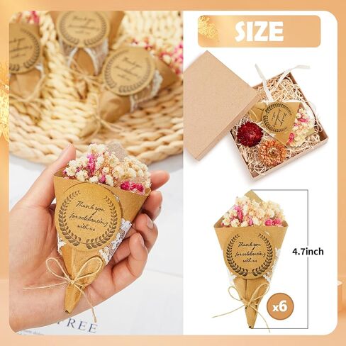 60 Pcs Mini Dried Flower Bouquet Magnet Bulk Wedding Favors for Guests Baby Shower Favors Guest Gifts Natural Dried Flowers Bundle Mother's Day Graduation Home Decoration DIY Crafts in Saudi Arabia
