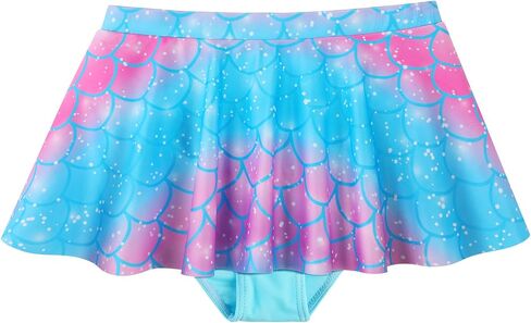 BAOHULU Girls Two Piece Swimsuits Rash Guard Ruffle Bikini Skirt Short Sleeves Beach Dress Swimwear UPF 50+ 3-12Y in Kuwait