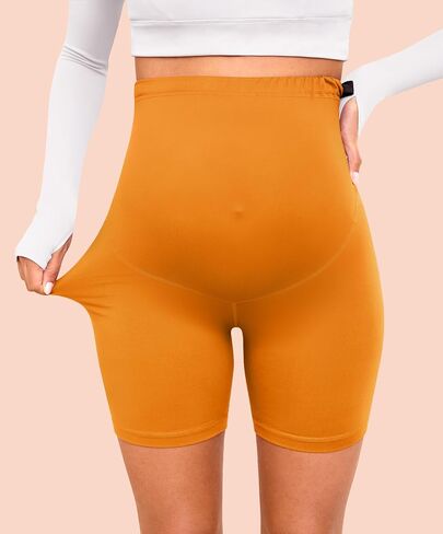 VALANDY Creamlush 4 Pack Maternity Shorts–Over The Belly Buttery Soft Stretchy Maternity Lounge Yoga Shorts in Kuwait