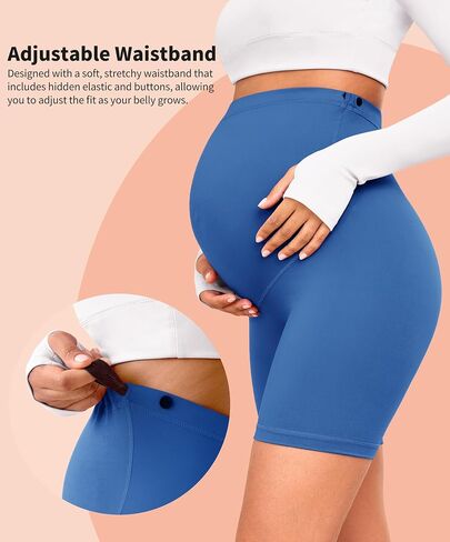 VALANDY Creamlush 4 Pack Maternity Shorts–Over The Belly Buttery Soft Stretchy Maternity Lounge Yoga Shorts in Kuwait