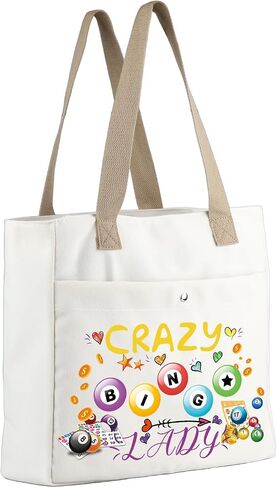 MBMSO Bingo Tote Bag Large Bingo Lover Gift for Bingo Players Bingo Game Bag Crazy Bingo Lady Bag Bingo Gambler Gift in Saudi Arabia