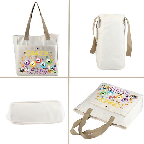 MBMSO Bingo Tote Bag Large Bingo Lover Gift for Bingo Players Bingo Game Bag Crazy Bingo Lady Bag Bingo Gambler Gift in Saudi Arabia