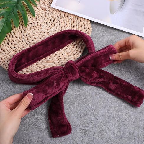 Robe Belt,180 x 4.5cm/70.9 x 1.8 in Robe Belt Replacement,Grey/White Robe Tie,Unisex Flannel Hotel Thick Waist Belt in Kuwait