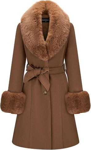 GRAN ORIENTE Long Trench Woolen Peacoat Womens Dress Coat,Winter Warm Double Breasted Pea Coats 2024 in Saudi Arabia