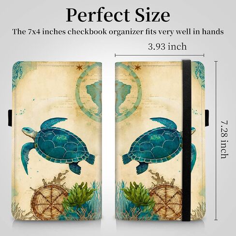 Checkbook Cover for Men and Women Personal Checkbook PU Leather Check Book Credit Card Holder Wallet with RFID Protection & Built-in Pen Holder for Duplicate Checks,Beach Coconut Tree in Saudi Arabia