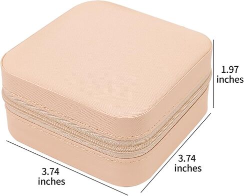 Travel Jewelry Case, Small Portable Organizer, Compact PU Leather Box for Rings, Earrings, Necklaces, Lipsticks, Gift for Women (Pink) in Saudi Arabia