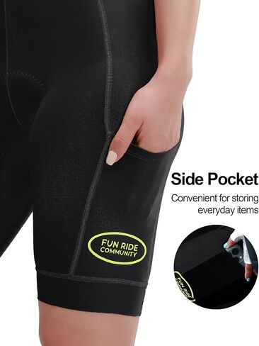 INBIKE Women's Bike Shorts with Pockets 4D High Density Sponge Padded Cycling Shorts Women Reflective Breathable in Kuwait