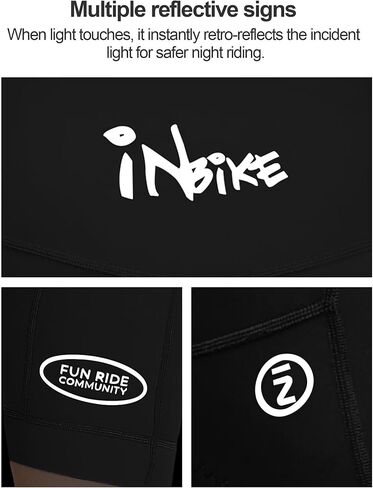 INBIKE Women's Bike Shorts with Pockets 4D High Density Sponge Padded Cycling Shorts Women Reflective Breathable in Kuwait