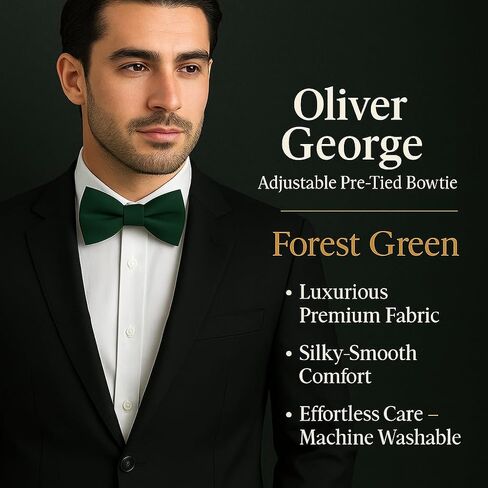Oliver George Bow Ties for Men Solid Color Pre-Tied Adjustable Bow Tie Classic Formal Bowties for Wedding Suit Tuxedo in Saudi Arabia
