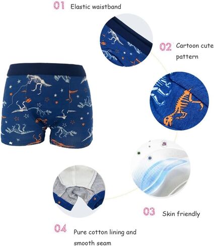 Boys' and Toddler Cotton Boxer Briefs Kids Underwear 8-Pack in Saudi Arabia