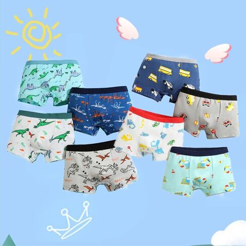 Boys' and Toddler Cotton Boxer Briefs Kids Underwear 8-Pack in Saudi Arabia