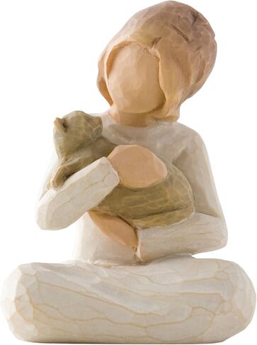 Willow Tree Kindness (Girl), Above All, Kindness, Expresses Relationship with A Much-Loved Pet, A Gift to Celebrate an Adoption, for Animal Lovers and Cat Owners, Sculpted Hand-Painted Figure in Saudi Arabia
