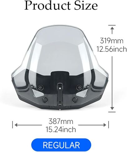 Windshield for Can-Am Ryker 600 900 Sport Rally Edition Adjustable Motorcycle Front Wind Shield Wind Deflector Windscreen Accessories for Can-Am Ryker All Models 2019-2023 (Smoky Gray) in Kuwait