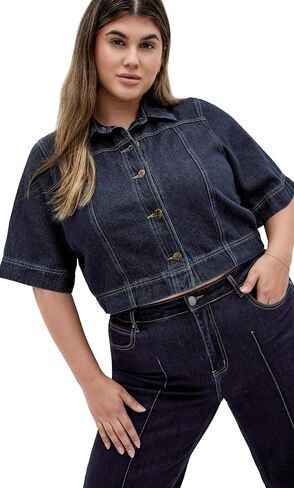 City Chic Women's Plus Size Jacket - Denim Millie in Saudi Arabia