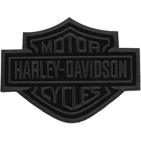 Harley-Davidson 4 inch Embroidered Black Bar & Shield Logo Emblem Sew-On Patch